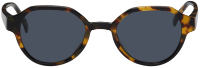 Shop Maison Kitsuné Tortoiseshell Khromis Edition Intemporal Sunglasses In P290 Chocolate