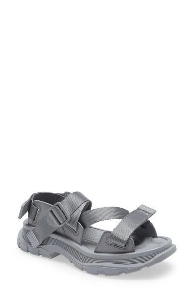 Shop Alexander Mcqueen Tread Slick Sandal In Grey