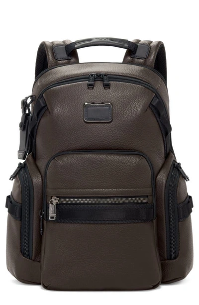 Shop Tumi Alpha Bravo Navigation Backpack In Dark Brown