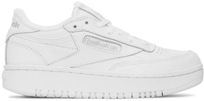 Shop Reebok White Club C Double Sneakers In Ftwr White/ftwr Whit