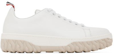 Shop Thom Browne White Court Sneakers In White 100