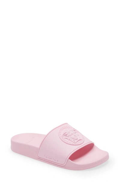 Shop Versace Kids' Palazzo Medusa Slide Sandal In Pink