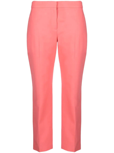 Shop Alexander Mcqueen Mid-rise Cropped Trousers In Pink