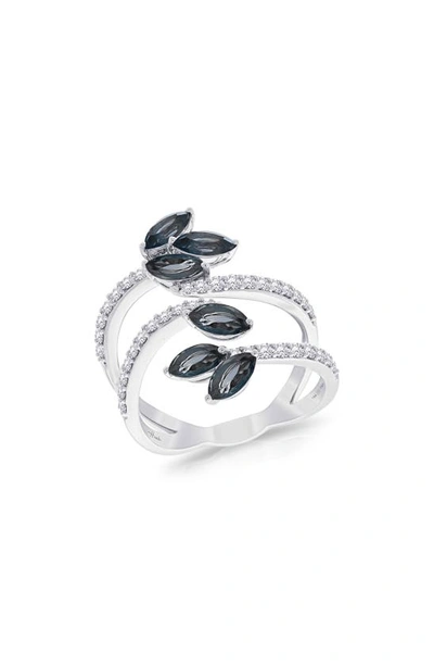 Shop Hueb Botanica Open Stack Ring In White Gold