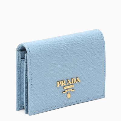 Prada Light blue wallet in Saffiano