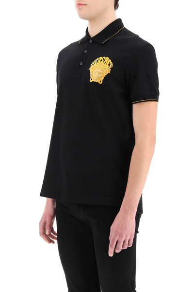 Shop Versace Medusa Music Polo Shirt In Mixed Colours