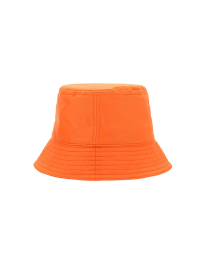 Shop Valentino Vlogo Embroidered Bucket Hat In Orange