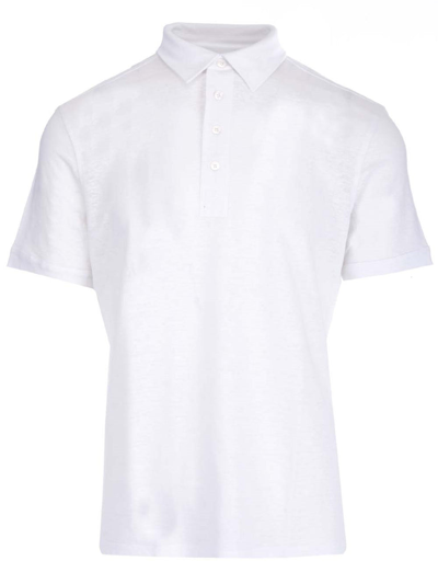 Shop Ermenegildo Zegna Buttoned Polo Shirt In White