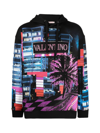 Shop Valentino Fantasy Hoodies In Electric City