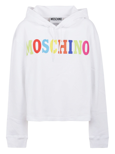Shop Moschino Logo Multicolor In Fantasia Bianco