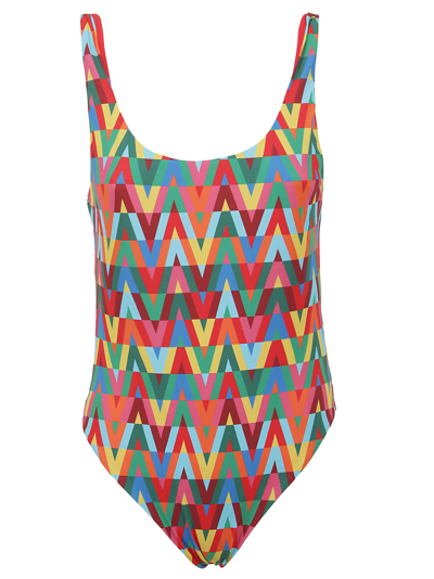 Shop Valentino Swimsuit In Multicolor.