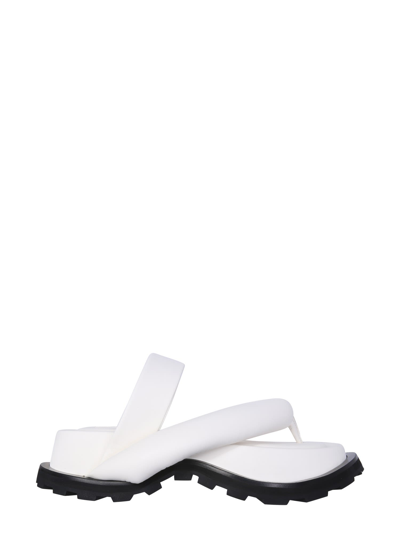 Shop Jil Sander Sandals With Platform In Bianco