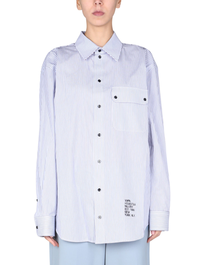 Shop Helmut Lang Twin Stripe Shirt In Blu