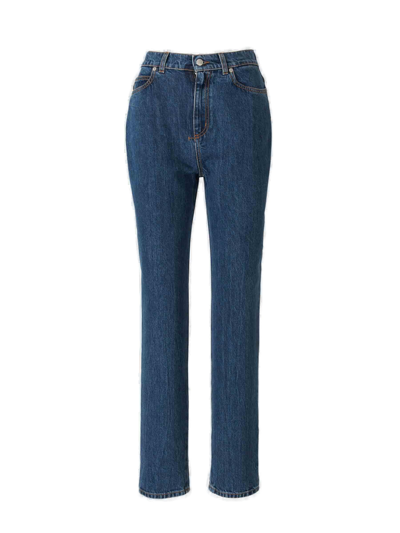 Shop Alexander Mcqueen High Waist Slim Boyfriend Jeans In Blue