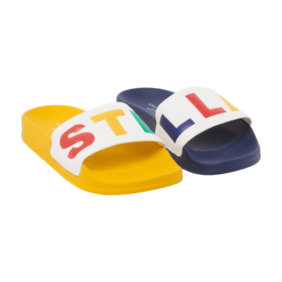 Shop Stella Mccartney Slippers With Logo In Multicolor