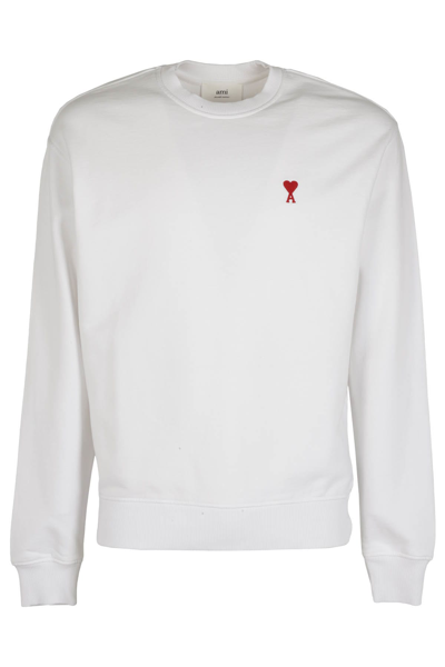 Shop Ami Alexandre Mattiussi Ami De Coeur Sweatshirt In Bianco
