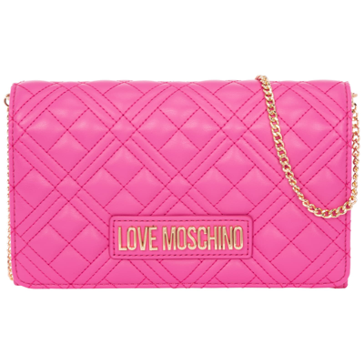 Love Moschino Soft Heart Bit Crossbody Bags In Fuchsia | ModeSens