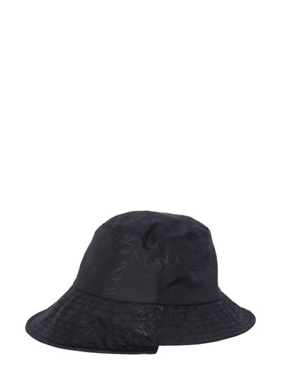 Shop Jw Anderson Asymmetric Bucket Hat In Nero