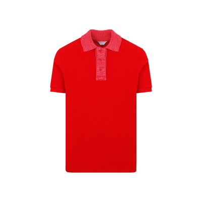Shop Bottega Veneta Short Sleeved Polo Shirt In Red
