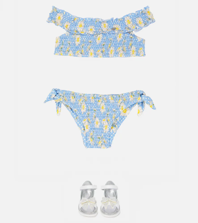 Shop Monnalisa Printed Bikini In Blue