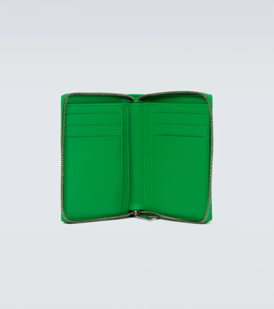 Bottega Veneta Intrecciato Leather Wallet In Parakeet-silver