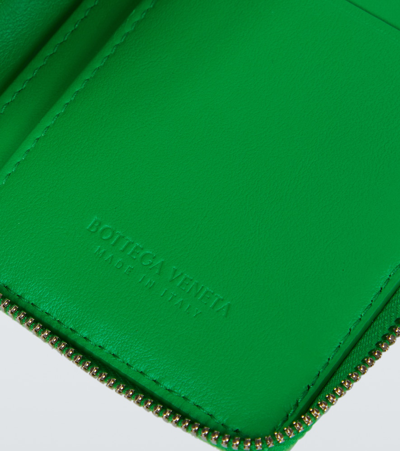 Bottega Veneta Intrecciato Leather Wallet In Parakeet-silver
