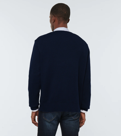 Shop Polo Ralph Lauren Cotton-blend Crewneck Sweater In Navy