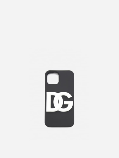 Shop Dolce & Gabbana I Phone Cover With Embossed Logo In Black, White