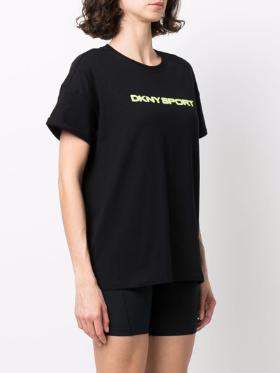 Shop Dkny Logo Oversized T-shirt In Black