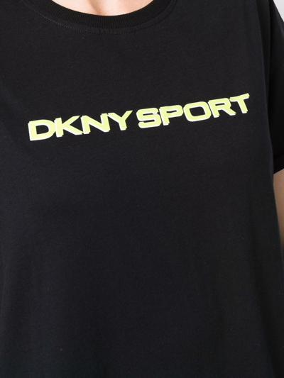 Shop Dkny Logo Oversized T-shirt In Black