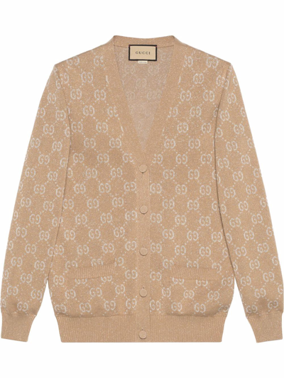 Shop Gucci Cotton& Cardigan In Brown