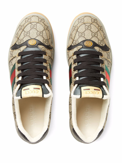 Shop Gucci Screener Sneakers In Beige