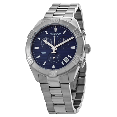 Shop Tissot Pr 100 Mens Chronograph Quartz Watch T101.617.11.041.00 In Blue