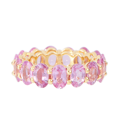 Shay Oval Pink Sapphire Eternity Ring - Rose Gold - Rings - Broken English Jewelry 6.5