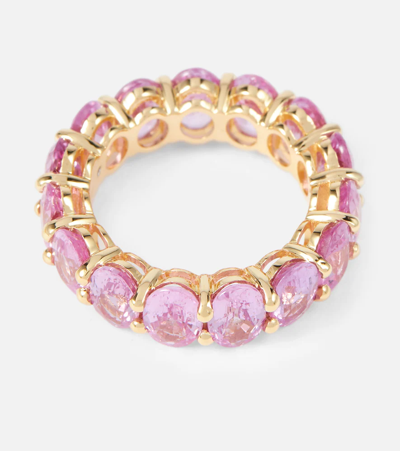 Shay Jewelry 18kt Gold Eternity Ring With Sapphires In Pink