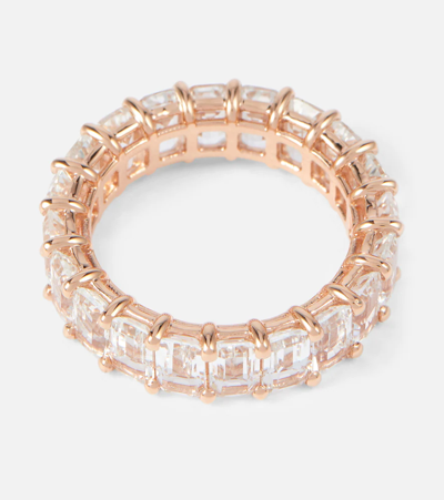 Shop Shay Jewelry 18kt Rose Gold Eternity Ring With Topaz In White Topaz