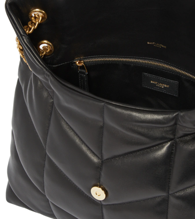 Saint Laurent Lou Puffer Medium Ysl Shoulder Bag In Quilted Leather In Nero