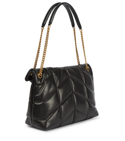 Shop Saint Laurent Puffer Medium Leather Shoulder Bag In Nero