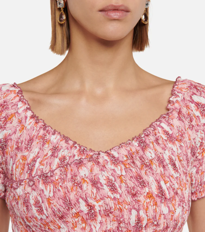 Poupette St Barth Soledad Printed Minidress In Pink Dalia