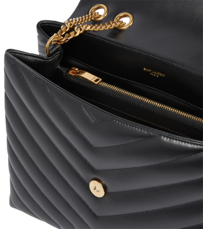 Saint Laurent Loulou Medium Leather Shoulder Bag In Nero