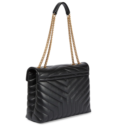 Saint Laurent Loulou Medium Leather Shoulder Bag In Nero