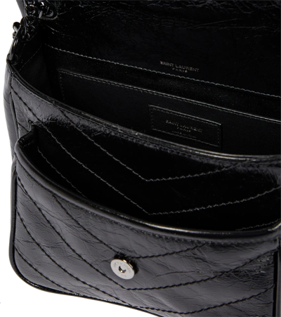 Shop Saint Laurent Niki Baby Leather Shoulder Bag In Nero