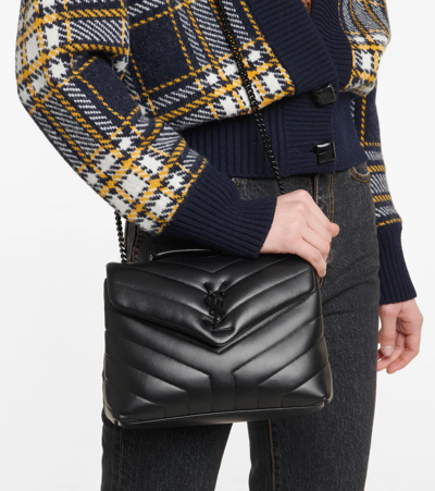 Shop Saint Laurent Loulou Small Leather Shoulder Bag In Nero