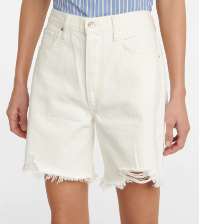 Shop Citizens Of Humanity Camilla Distressed Denim Shorts In Starlight