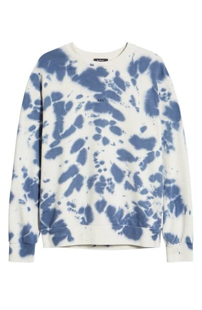 Shop Apc Olivier Organic Cotton Crewneck Sweatshirt In Indigo