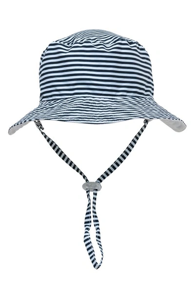 Snapper Rock Striped Cotton Bucket Hat In Navy