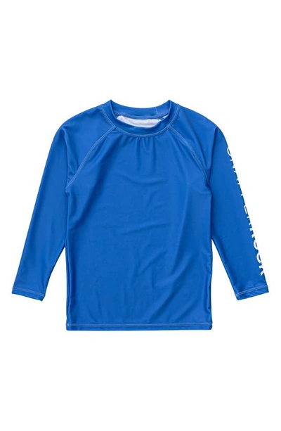 Shop Snapper Rock Kids' Penguin Long Sleeve Rashguard In Blue