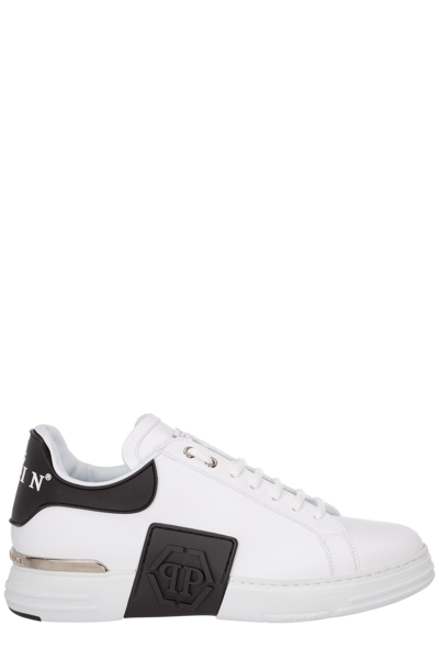 Shop Philipp Plein Phantom Kick Low Top Sneakers In White