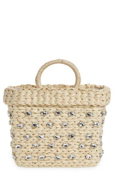 Shop Btb Los Angeles Skylar Small Woven Tote In Natural