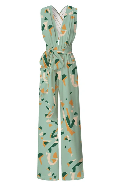 Shop Diarrablu Umy Saly Print Convertible Jumpsuit In Green